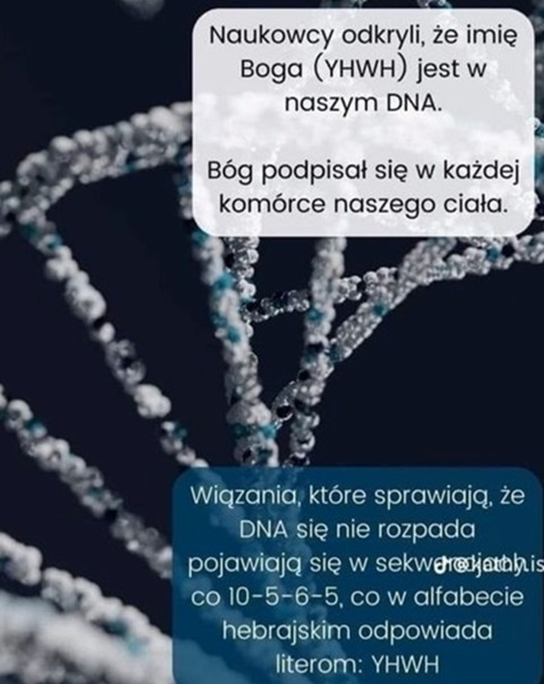 CZYŻBY IMIĘ BOŻE (JHWH) BYŁO ZAPISANE W NASZYM DNA?