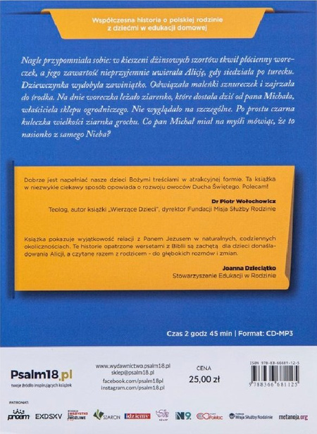 O dziewczynce, która spotkała anioła Alicja i Owoce Ducha Świętego - Audiobook MP3 - Karolina Garlej-Zgorzelska