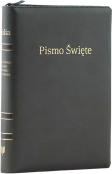 Biblia Stare i Nowe Przymierze EIB Liga Biblijna średnia A5 ekoskóra PU zamek złoto index grafitowa