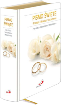 Biblia Edycja Świętego Pawła duża twarda złoto Ślub biała