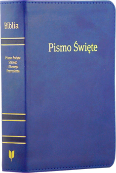 Biblia Stare i Nowe Przymierze EIB Liga Biblijna mała ekoskóra PU złoto niebieska