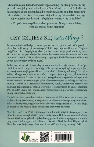 Skąd bierze się szczęście - Max Lucado - oprawa miękka