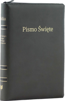 Biblia Stare i Nowe Przymierze EIB Liga Biblijna duża ekoskóra PU zamek złoto index grafitowa