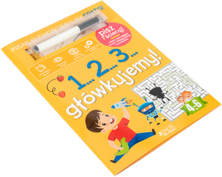 1... 2... 3... Główkujemy! Książka z pisakiem suchościeralnym