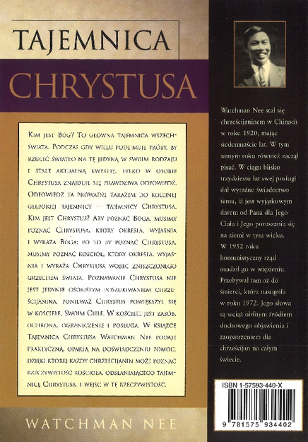 Tajemnica Chrystusa - Watchman Nee - oprawa miękka
