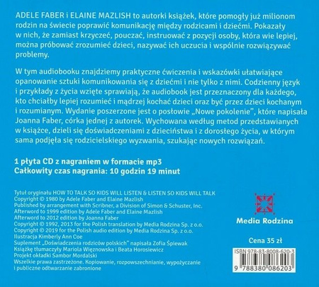 Jak mówić żeby dzieci nas słuchały Jak słuchać - Adele Faber i Elaine Mazlish - audiobook CD/MP3