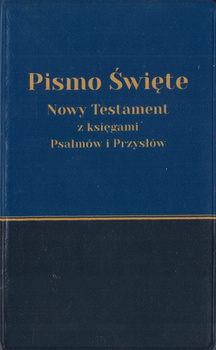 Nowy Testament z księgami Psalmów i Przysłów Uwspółcześniona Biblia Gdańska UBG mini - oprawa miękka niebiesko-granatowa