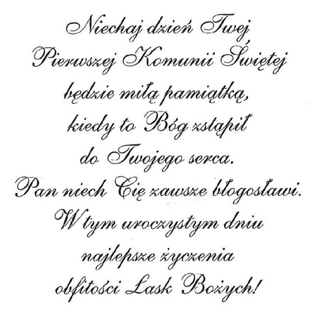 Kartka Karnet - Pamiątka Pierwszej Komunii Świętej