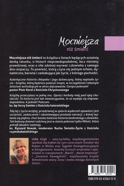 Mocniejsza niż śmierć - Lidia Czyż - oprawa miękka