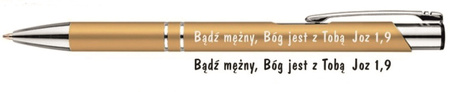 Długopis Bądź mężny, Bóg jest z Tobą... szampański
