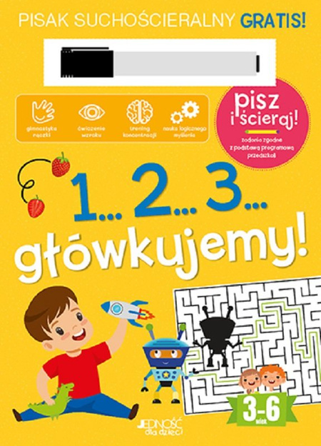 1... 2... 3... Główkujemy! Książka z pisakiem suchościeralnym