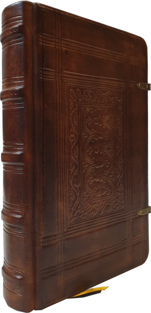 Uwspółcześniona Biblia Gdańska UBG F1 średnia skórzana ekskluzywna oprawa ze złoceniami zapinki