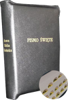 Nowa Biblia Gdańska NBG zamek skóra index czarna