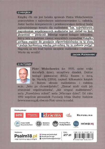 To nie jest babska sprawa! Co każdy mężczyzna powinien wiedzieć o planowaniu rodziny - Piotr Wołochowicz.