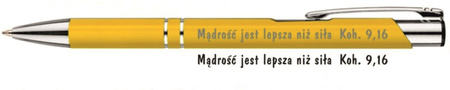 Długopis Mądrość jest lepsza niż siła ... żółty
