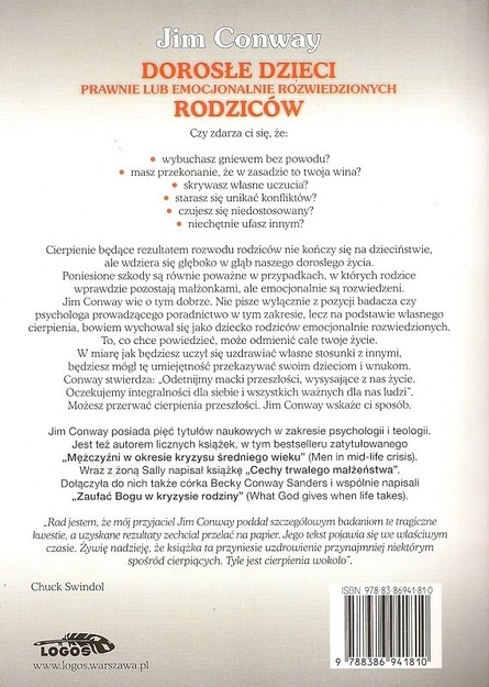 Dorosłe dzieci prawnie lub emocjonalnie rozwiedzionych rodziców - Jim Conway - oprawa miękka