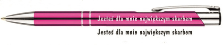 Długopis Jesteś dla mnie największym skarbem - różowy