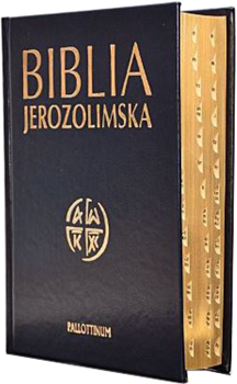 Biblia Jerozolimska twarda index złoto ekozłotoskóra granat