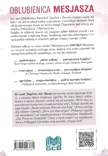 Oblubienica Mesjasza Spojrzenie poza zasłonę - Stephan Joh.. Bauer - oprawa miękka