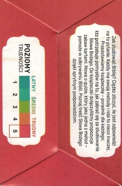 Quiz biblijny Poziom 5 Pudełko z kartami Poradnik jak studiować Biblię