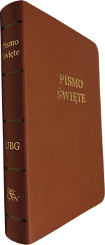 Uwspółcześniona Biblia Gdańska UBG średnia ekoskóra PU F0 złoto brąz