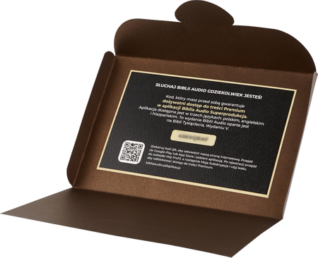 Biblia Audio - Superprodukcja - Aplikacja (dożywotnia) Biblia Audio Koperta brązowa