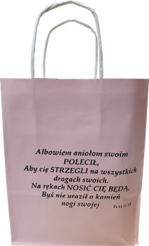 Torba prezentowa Albowiem Aniołom swoim.... - kolor rózowa*