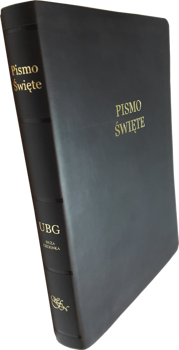 Uwspółcześniona Biblia Gdańska UBG duża ekoskóra PU F2 złoto duża czcionka czarna