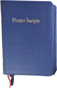 Biblia Stare i Nowe Przymierze EIB Liga Biblijna mała ekoskóra PU zamek złoto index niebieska