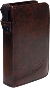 Okładka na Biblię Edycja Świętego Pawła z rybką kasztan