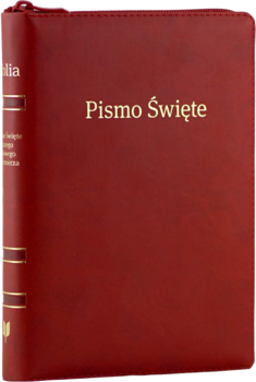 Biblia Stare i Nowe Przymierze EIB Liga Biblijna średnia A5 ekoskóra PU zamek złoto index bordo