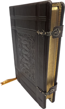 Uwspółcześniona Biblia Gdańska UBG F1 średnia skórzana ekskluzywna oprawa ze złoceniami zapinki