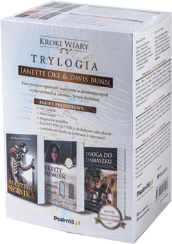 Kroki Wiary - Śledztwo Setnika, Ukryty Płomień, Droga do Damaszku + Mapa + Bonusy - BOX - Janette Oke i Davis Bunn