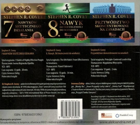 7 nawyków skutecznego działania. 8 nawyków od skuteczności do wielkości. Przywództwo skoncentrowane na zasadach - Stephen R. Covey - Audiobook 3xCD/MP3
