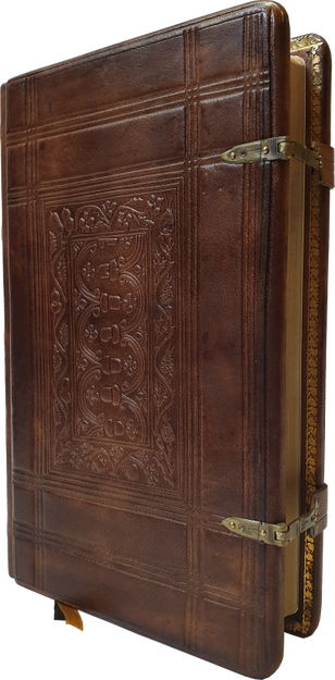 Uwspółcześniona Biblia Gdańska UBG F1 średnia skórzana ekskluzywna oprawa ze złoceniami zapinki