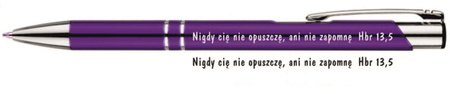 Długopis Nigdy cię nie opuszczę, ani nie zapomnę ... fioletowy