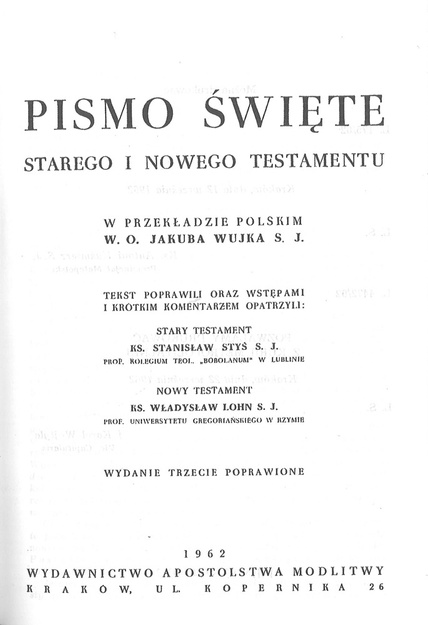 Biblia Jakuba Wujka - oprawa twarda