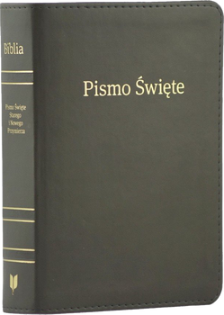 Biblia Stare i Nowe Przymierze EIB Liga Biblijna mała ekoskóra PU złoto grafit