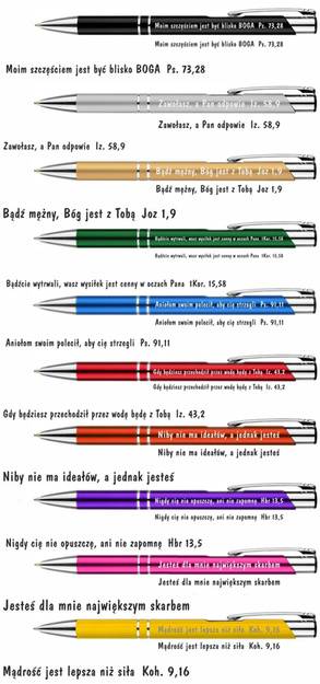 Długopis Gdy będziesz przechodził przez wody będę z tobą ... bordowy