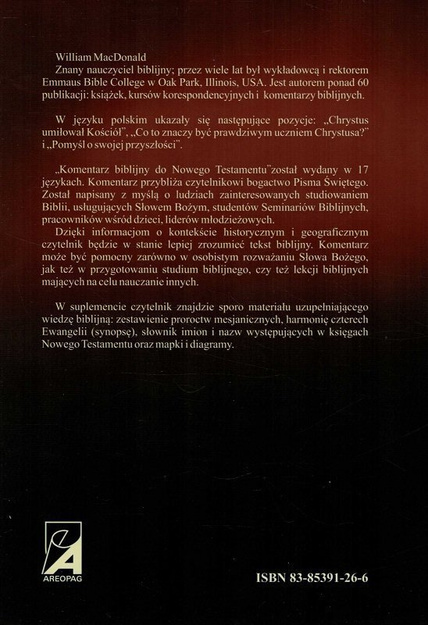 Komentarz Biblijny do Nowego Testamentu - William MacDonald - skórzana ekskluzywna oprawa ze złoceniami