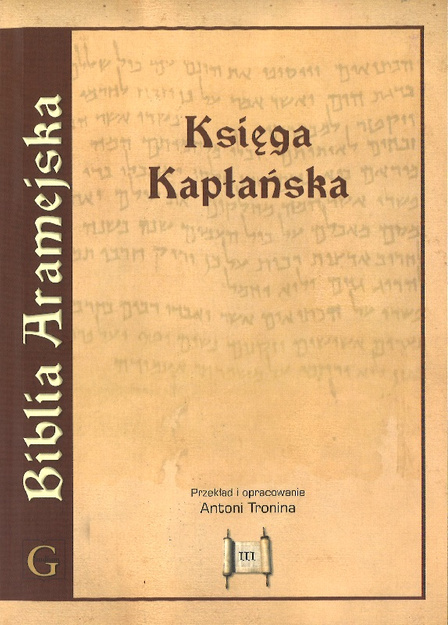Biblia Aramejska Księga Kapłańska tom 3 - ks. Antoni Tronina - oprawa miękka