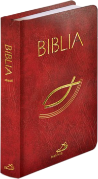 Biblia Edycja Świętego Pawła średnia oprawa miękka bordowa z rybką