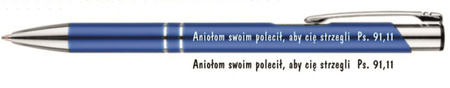 Długopis Aniołom swoim polecił, aby cię strzegli ... błękitny