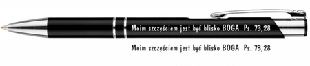 Długopis Moim szczęściem jest być blisko Boga ... czarny
