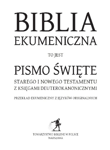 Biblia Ekumeniczna z księgami deuterokanonicznymi, skórzana, złocenia, oprawa miękka czarna
